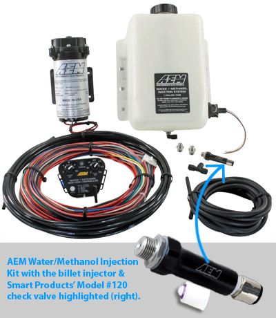 water/methanol injection kit with check valve