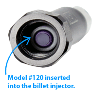 check valve inserted into the billet injector