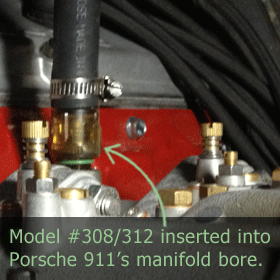 check valve inserted into manifold bore