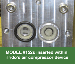 side seal valves inserted into air compressor device